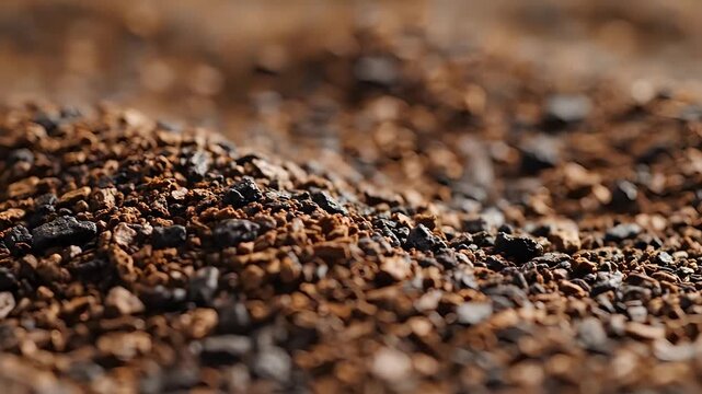 Closeup macro shot of coarse gravel and sand texture background.