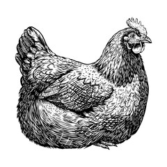 hand drawn illustration of a hen vector © soepratman