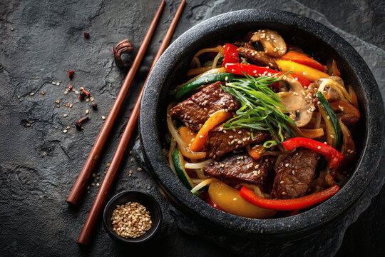 Delicious Asian stir-fry dish with beef.