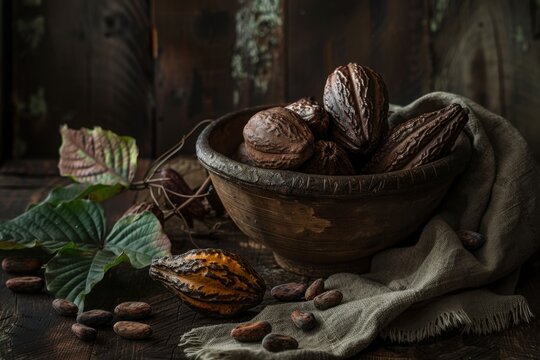 Cocoa beans, raw cocoa beans, and pods  