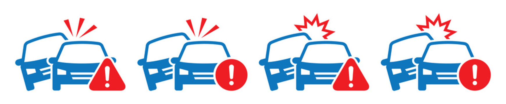 Car accident warning icon, Car crash icon, vector illustration