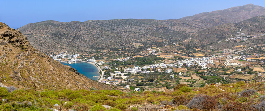 Katapola, the seaside village on the island of Amorgos. Cyclades, Greece