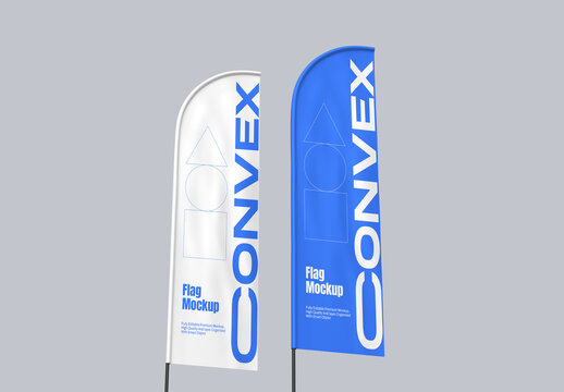 Convex Feather Flag Mockup