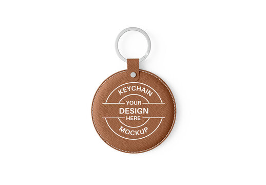Round Leather Keychain Mockup Design