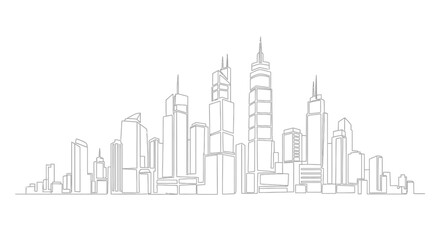 Fototapeta premium Minimalist Hand Drawn City Skyline Sketch.