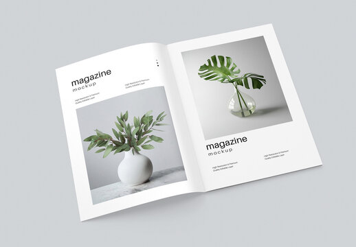 Open Magazine Mockup PSD