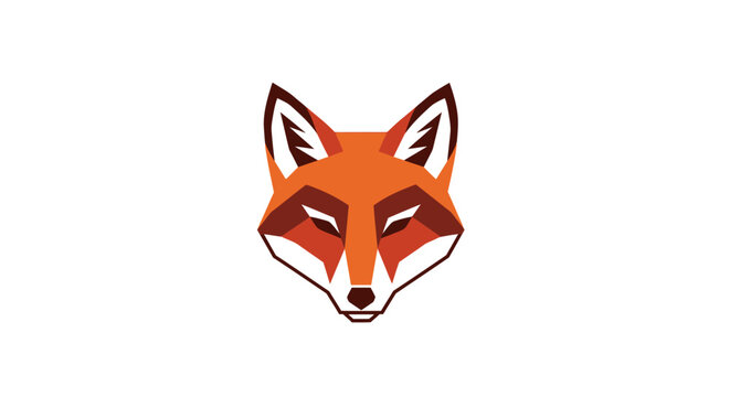Geometric fox head design suitable for logos, branding, and various design applications