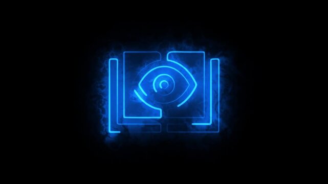 Mysterious glowing blue eye symbol a digital art exploration of vision and perception