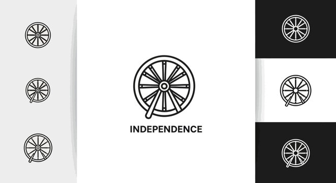Independence logo with wheel symbol.