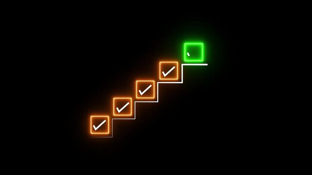 Checklist and task progress tracking concept on transparent background. Productivity, goal setting, and efficient project management. Motion graphics of progress icons. 4k video animation.