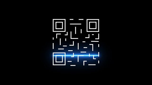 QR Code Scanner Icon Animation with Mobile Scanning and Digital Payment Technology Concept .4k Animation Video