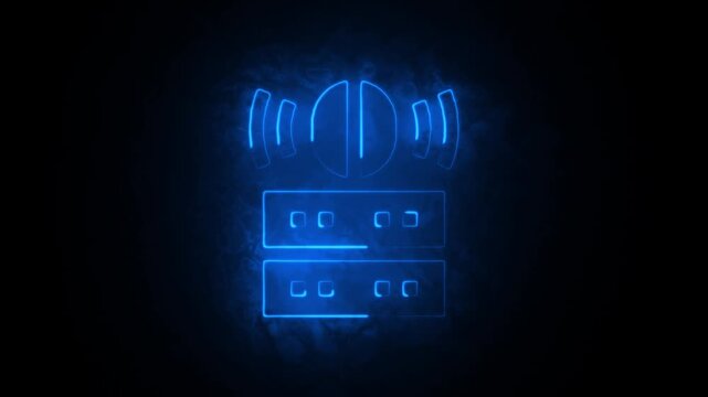 Cyberpunk digital interface futuristic neon blue design with binary code and abstract symbols