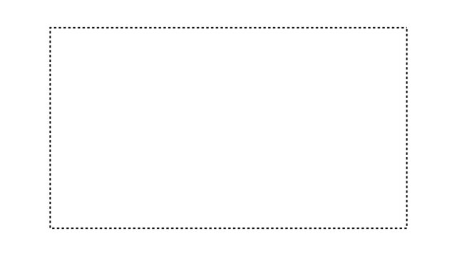 Minimal dashed rectangle frame on white background.