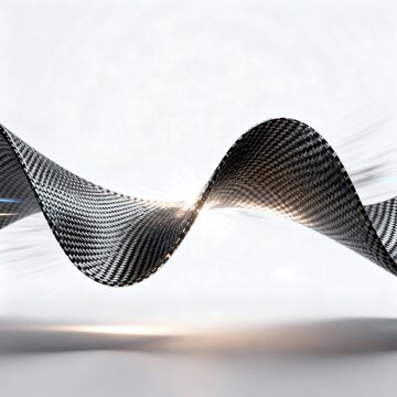 Carbon Fiber Data Stream Collision in a Minimalist Studio