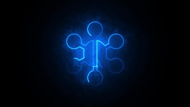 Mysterious blue energy symbol a deep dive into arcane power and technological interfaces