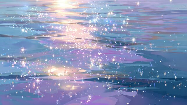 premium Abstract Shimmering Water Surface with Sparkling Light Reflections background