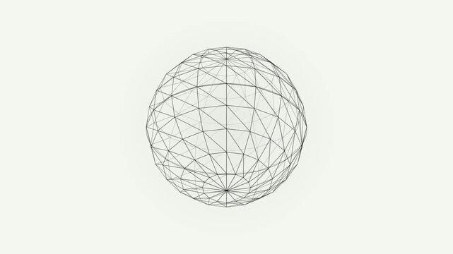 Holographic Abstract Sphere Rotating on a Light Background