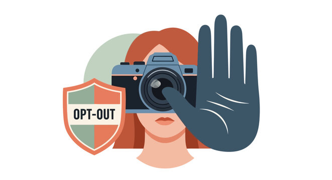 Woman with camera and opt out.