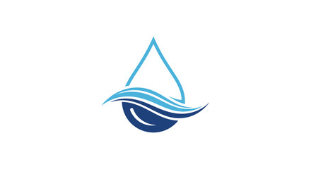Fototapeta premium Abstract water droplet logo design representing hydration and natural elements