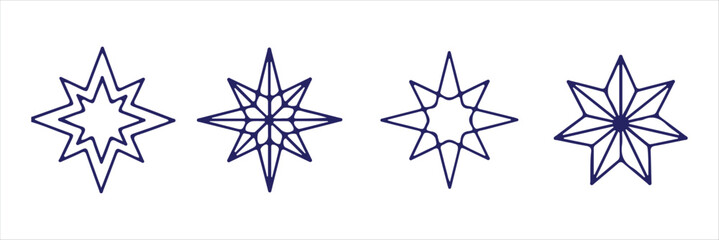 Generative AI logo icon magic sparkle stars symbol , Artificial intelligence sign. Vector ai generated icon blue logo © Hike studio 8