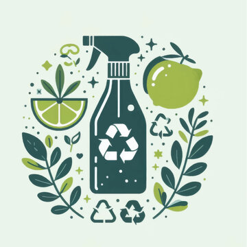 Eco Friendly Cleaning Spray Bottle Illustration.