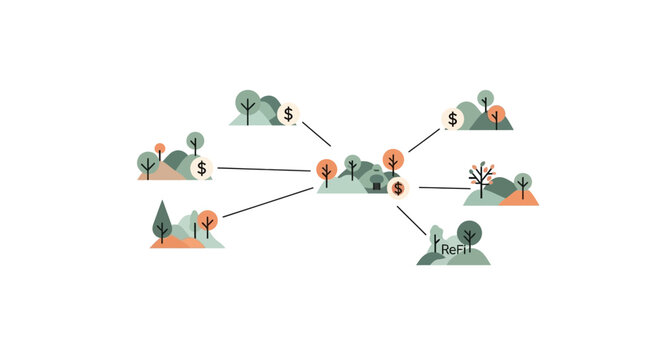 Network connections and relationships diagram.