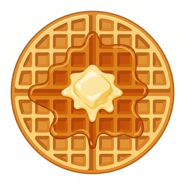 A delicious waffle with melted butter on top is shown here