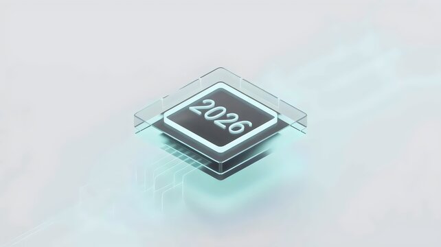 Semi-transparent chip with glowing circuitry on white - for cybersecurity presentations