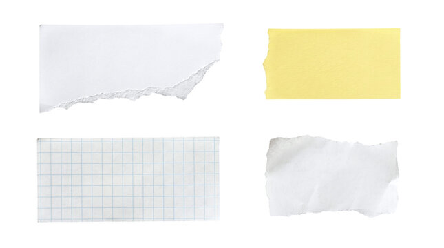 Collection of wide blank paper banners and grid notes on a transparent background