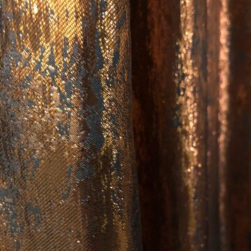 Luxury copper, bronze, red gold metallic fabric texture elegant draped folds shimmer, distressed foil effect