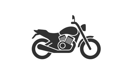 Obraz premium Clean black silhouette of a modern cruiser motorcycle is isolated on a white background for easy graphic integration.