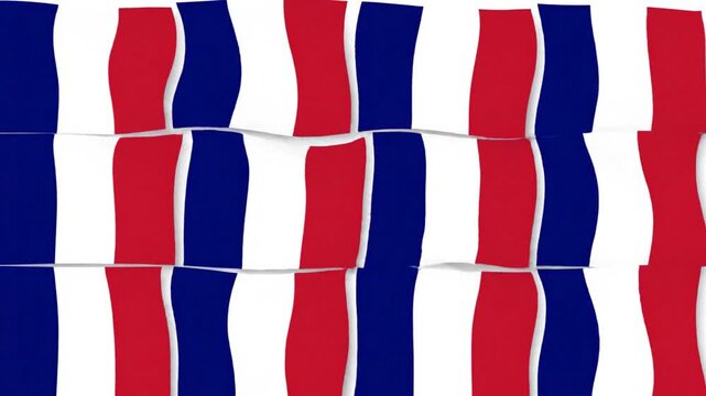 Abstract wavy French flag pattern celebrating Bastille Day with patriotic red, white, and blue colors