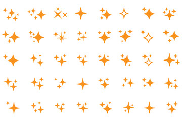 Obraz premium Set of original star sparkle shapes. Abstract shine effect vector sign. Retro futuristic bright vector icons collection. Glowing light effect, twinkle templates stars and bursts, shiny flash.