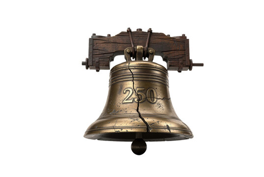 vintage liberty bell with 250 engraving for usa anniversary isolated on white background