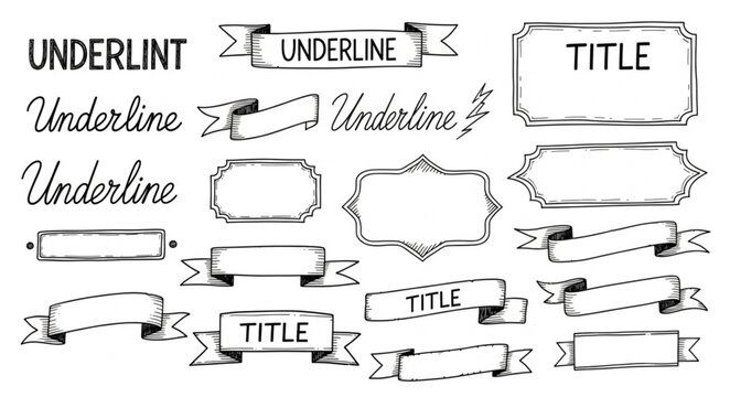 Hand Drawn Underline and Title Banner Collection.