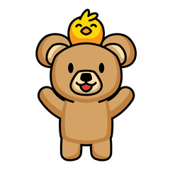 Fototapeta premium Illustration of cute mascot of bear mascot