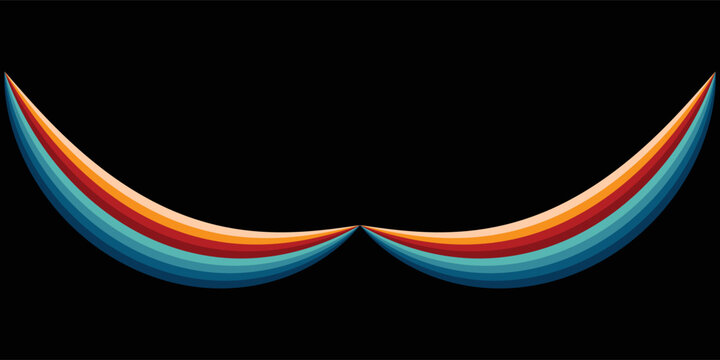 Abstract colorful 70s background vector. Vintage retro style wallpaper with lines, rainbow wavy stripes. 1970 color illustration design suitable for poster, banner, decorative, wall art.