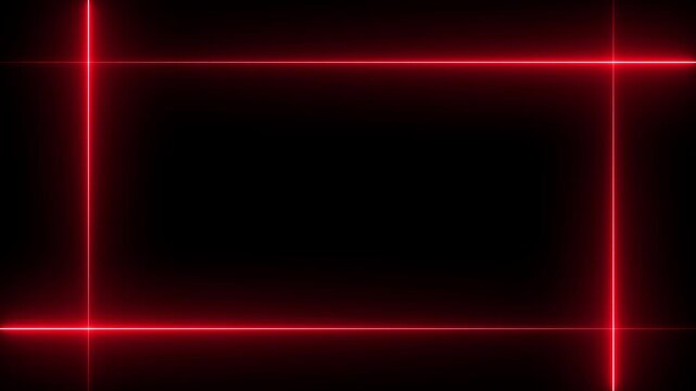 Glowing neon frame background. Glowing neon rectangle border frame, Neon line glowing square frame on black background.rectangle picture frame concept. 4k video