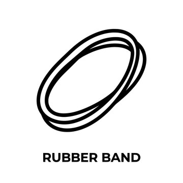 Black Rubber Bands Isolated on White Background.
