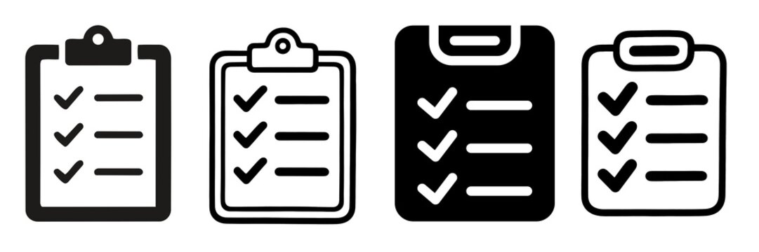 set of clipboard icons