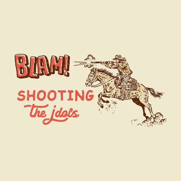 rodeo illustration shooting graphic cowboy design horse badge cartoon vintage western