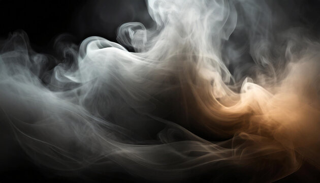 Fire Burning With Smoke on Black, Smoke Explosion Background, Copy Space.