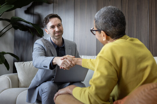 Handshake and agreement in a professional setting