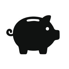 Fototapeta premium Piggy Bank Icon Simple Black Silhouette Illustration