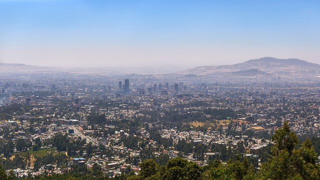 Panoramic view of Addis Ababa city from the hill