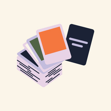 Stack of flash cards isolated on a solid background vector illustration