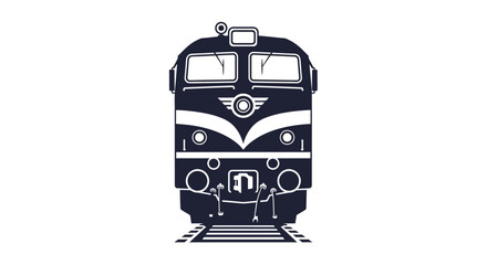 Vintage train front view illustration. © Aan
