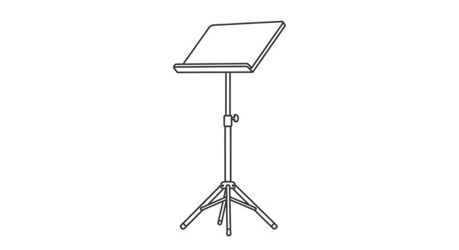 Music stand with blank sheet on a tripod
