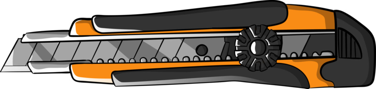 Sharp Utility Knife Cutter Tool Illustration
