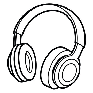 Headphones isolate on white. Wireless headphones in black, high quality, isolated on a white background, for advertising or product catalog. Set of headphones from different angles.